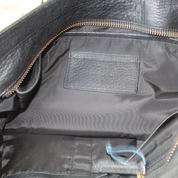 Cole Haan Pebbled Leather Large Bag Black w/Brushed Gold Hardware Lots of ROOM! - Picture 7 of 16